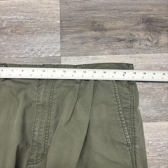 Vintage 90s Y2K Woolrich Herb Green Mens 38 Relaxed Fit Pleated Chino Shorts EUC - Picture 5 of 9